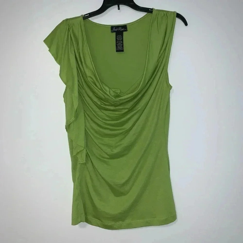 Susie Rose Sleeveless Ruffled Shoulder Top​​